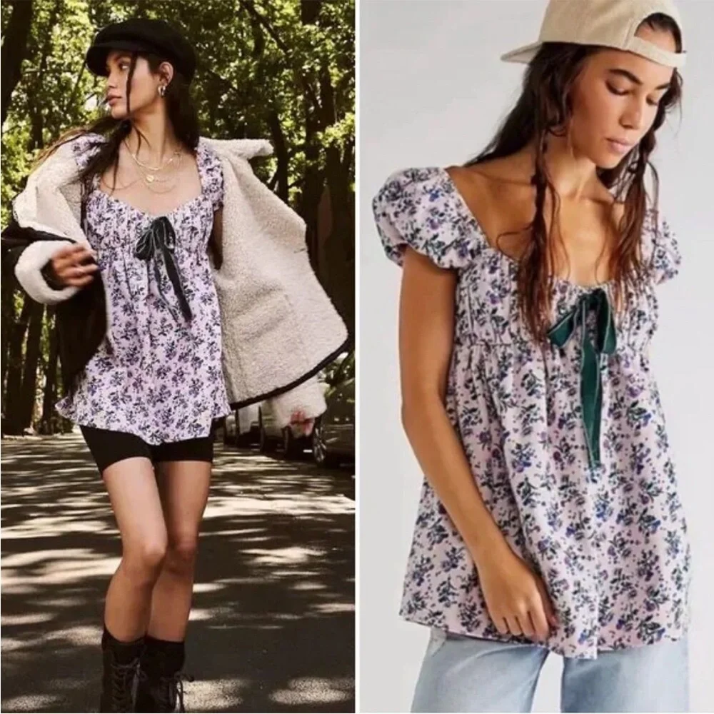 BNWOT Free People Gaia printed tunic mini dress top - Picture 3 of 14